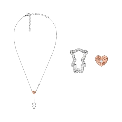 Emporio Armani Damen Silberfarbener Sterlingsilber Halskette und Ohrringe Zweifarbig, Set Emporio Armani Damen Silberfarbener Sterlingsilber Halskette und Ohrringe Zweifarbig, Set von Emporio Armani