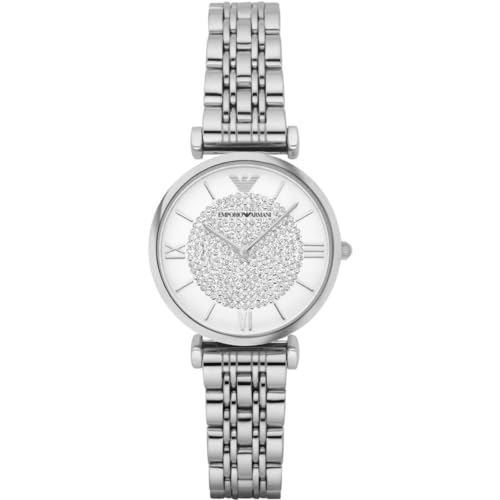 Emporio Armani Uhr für Damen , Zweizeiger Uhrwerk, 32mm Silbernes Edelstahlgehäuse mit Edelstahlarmband, AR1925 von Emporio Armani