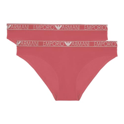Emporio Armani Damen Unterwäsche Slip Brief Stretch Cotton 2er Pack, Farbe:Rosa, Artikel:-05373 Oleander, Größe:S von Emporio Armani