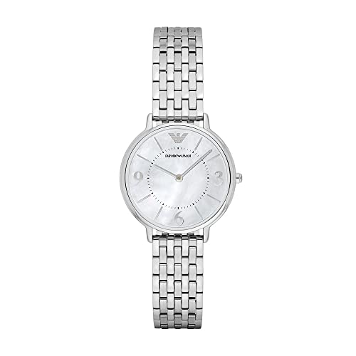 Emporio Armani Uhr für Damen , Zweizeiger Uhrwerk, 32mm Silbernes Edelstahlgehäuse mit Edelstahlarmband, AR2507 von Emporio Armani