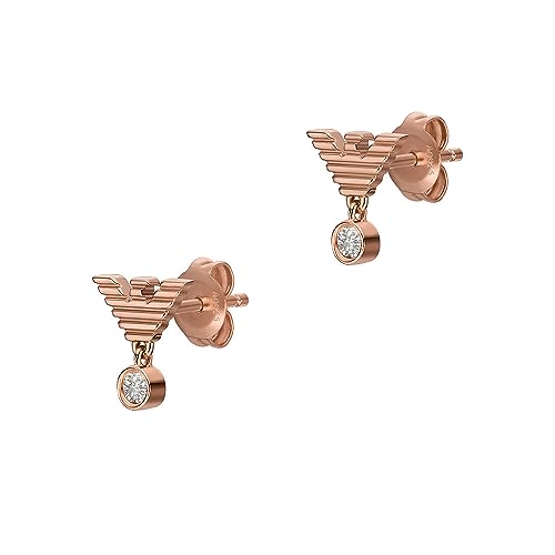 Emporio Armani Damen Ohrringe aus Edelstahl oder Halbedelsteinen mit Push-Back-Verschluss, Gelbgold von Emporio Armani