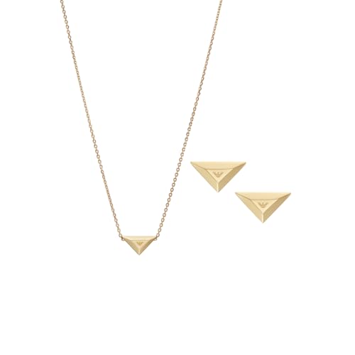 Emporio Armani Damenset Kette Ohrringe Edelstahl goldfarben, EGS3160SET Emporio Armani Damenset Kette Ohrringe Edelstahl goldfarben, EGS3160SET von Emporio Armani