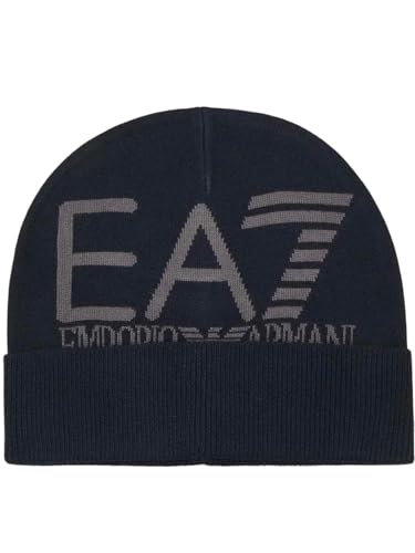 Emporio Armani EA7 Beanie Hat Mountain Visibility Mütze Herren, Blau/Volcanic, 56 von Emporio Armani