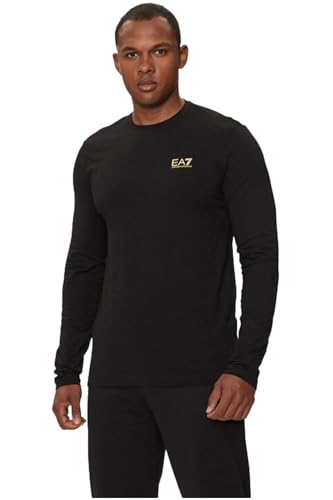 Emporio Armani EA7 Core Identity Langarm-T-Shirt für Herren, 8NPT28, Schwarz - Gold, XX-Large von Emporio Armani