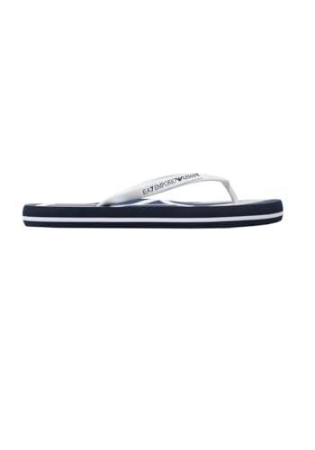 Emporio Armani EA7 EA7 Herren Flip-Flops mit Kontrastlogo auf der Vorderseite., blau, 43 EU von Emporio Armani