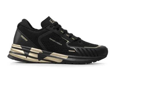 Emporio Armani EA7 Herren Crusher Distance Sneaker Triple Black - Gold 40 EU von Emporio Armani