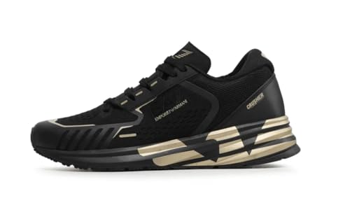 Emporio Armani EA7 Herren Crusher Distance Sneaker Triple Black - Gold 43 1/3 EU von Emporio Armani