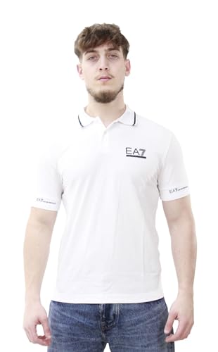 Emporio Armani EA7 Herren Tennis Club Poloshirt aus Stretch-Baumwolle - (M, Weiß) von Emporio Armani