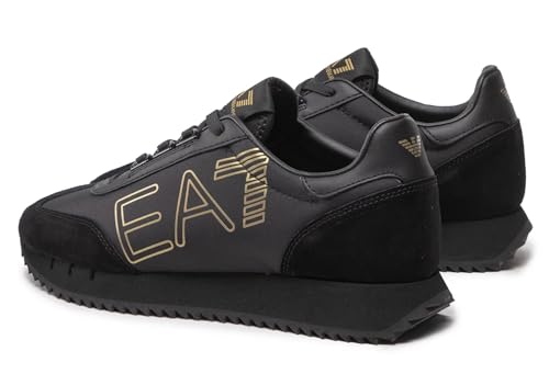 Emporio Armani EA7 Herren Vintage Sneaker Black - Gold 42 EU von Emporio Armani