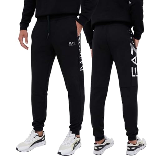 Emporio Armani EA7 Jogginghose Logo Series aus Baumwollmischung (Black) L, Schwarz von Emporio Armani