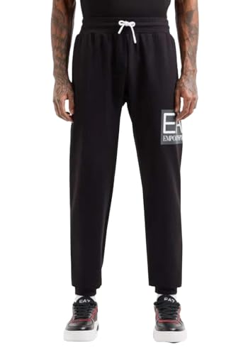 Emporio Armani EA7 Jogginghose mit Bündchen für Herren, Linie Visibility aus Baumwolle - 3DPP73 (XL, Schwarz), Schwarz von Emporio Armani