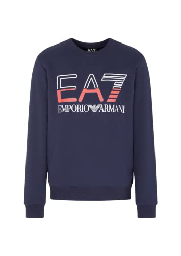 Emporio Armani EA7 Sweatshirt für Herren, Sommer, Logo Series aus Baumwoll-Mischgewebe, 3RPM12, XL, XXL von Emporio Armani