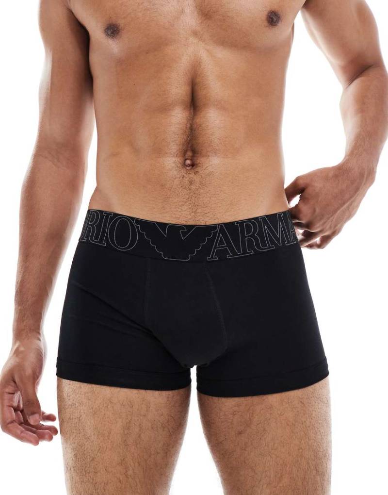 Emporio Armani - Einzelne Trunk-Unterhose in Schwarz mit großem Logo von Emporio Armani