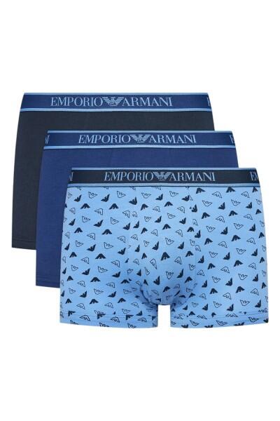 Emporio Armani - Emporio Armani 3er Set Cotton Trunk, Hellblau / Mittelblau/ Dunkelblau - Gr. - S von Emporio Armani