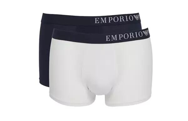 Emporio Armani - Emporio Armani Iconic Eco Viscose Trunk, 2er Set, Marine/ Weiß - Gr. - L von Emporio Armani