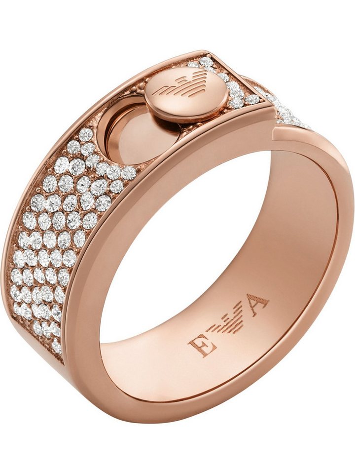 Emporio Armani Fingerring Emporio Armani Damen-Damenring Edelstahl Zirkonia, Zirkonia von Emporio Armani