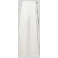 Emporio Armani Flared Stoffhose mit Bundfalten in Weiss, Größe 38 von Emporio Armani