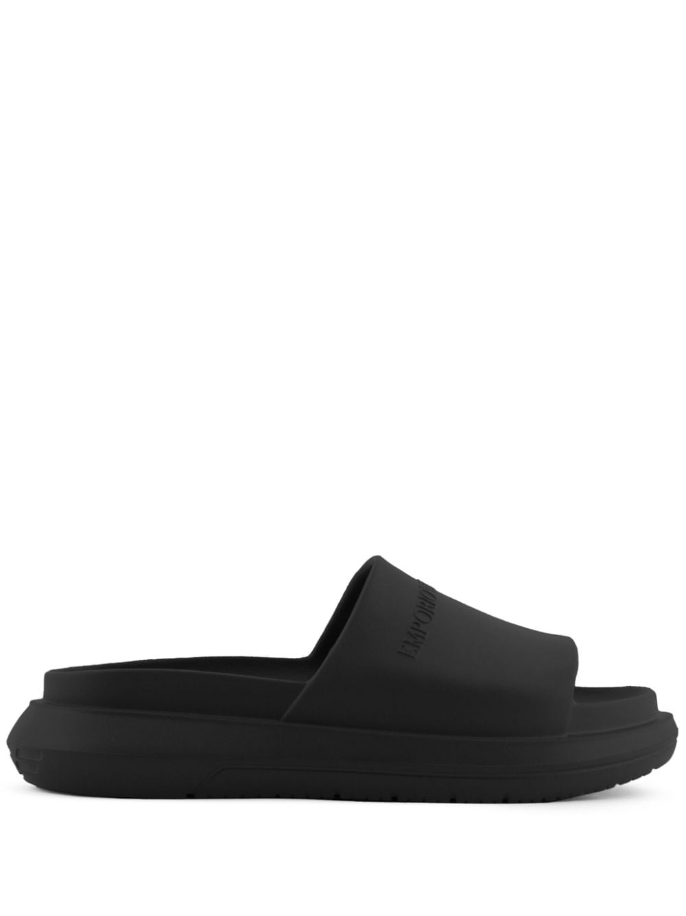 Emporio Armani Flatform-Pantoletten mit Logo-Prägung - Schwarz von Emporio Armani