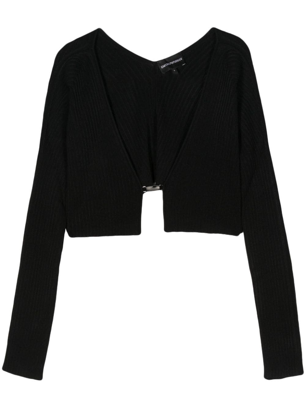 Emporio Armani Gerippter Cropped-Cardigan - Schwarz von Emporio Armani