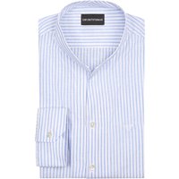 Emporio Armani Gestreiftes Hemd aus Leinen-Baumwoll-Mix, Modern Fit in 45 von Emporio Armani