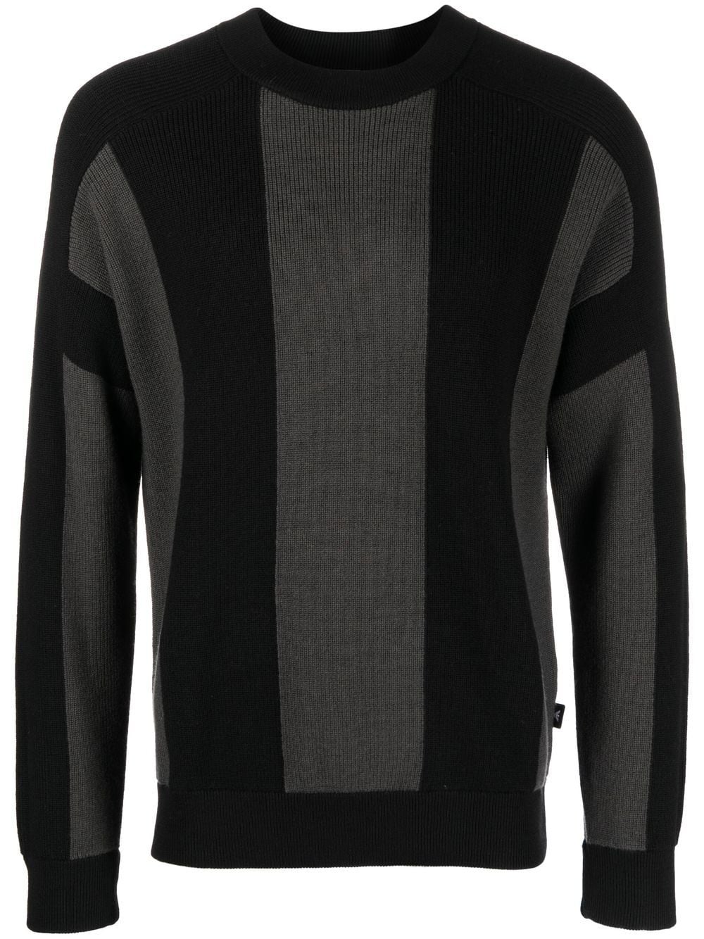 Emporio Armani Grob gestrickter Pullover mit Streifen - Schwarz von Emporio Armani