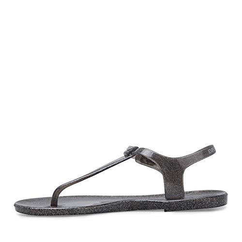 Emporio Armani Gummi oder Seegummi Tangasandale Artikel X3QS06 XL816 FLIP Flop PVC, M603 Black+Glitter Silver, EU 39 - UK 6 - USA 6,5 - CN 251/88 von Emporio Armani