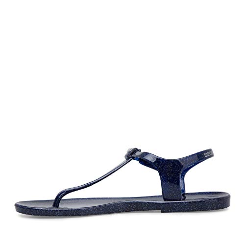 Emporio Armani Gummi oder Seegummi Tangasandale Artikel X3QS06 XL816 FLIP Flop PVC, M605 Blue+Glitter Silver, EU 39 - UK 6 - USA 6,5 - CN 251/88 von Emporio Armani