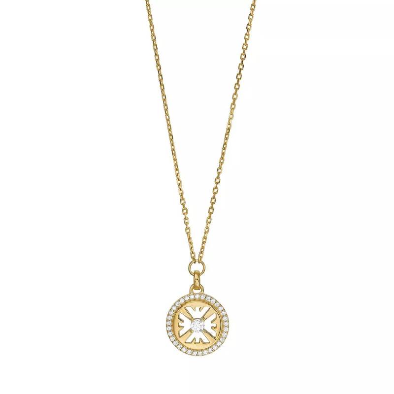 Emporio Armani Halskette - Emporio Armani Gold-Tone Sterling Silver Pendant N - Gr. unisize - in Gold - für Damen von Emporio Armani