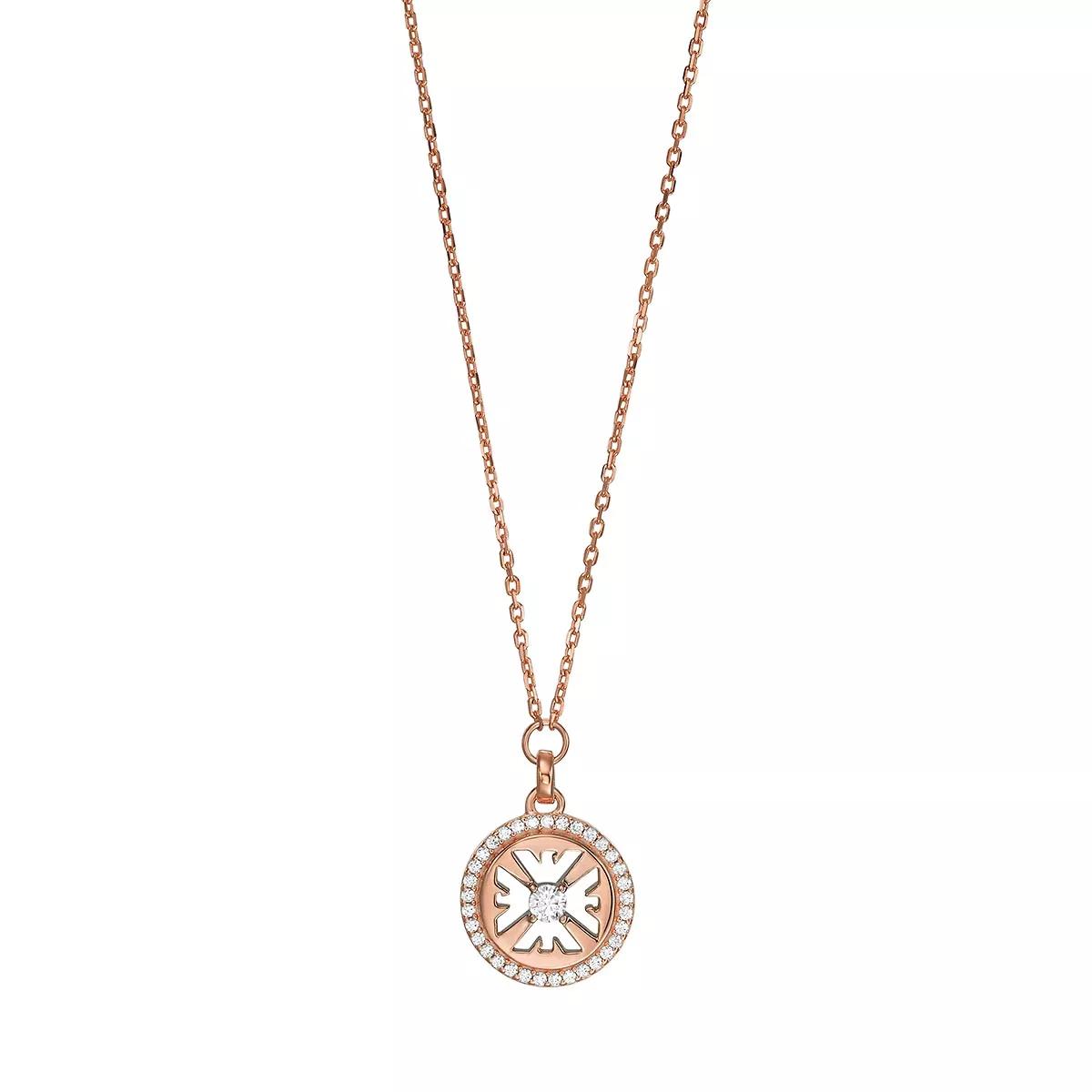 Emporio Armani Halskette - Emporio Armani Rose Gold-Tone Sterling Silver Pend - Gr. unisize - in Gold - für Damen von Emporio Armani