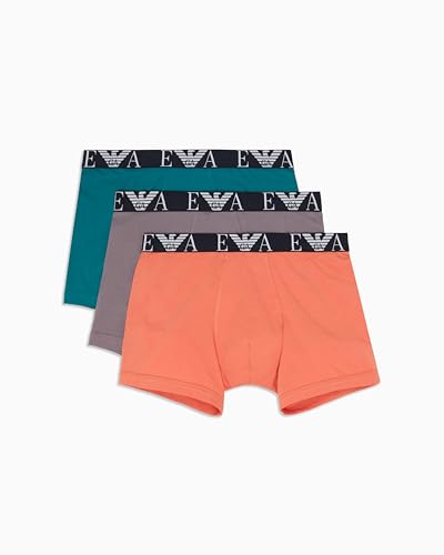 EMPORIO ARMANI Herren 3-Pack Boxer Retroshorts, Shark/Harbor Blue/La, M von EMPORIO ARMANI