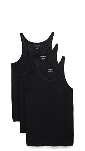 Emporio Armani Herren 3er-Pack Tanktop Regular Fit Unterhemd, schwarz, Klein von Emporio Armani
