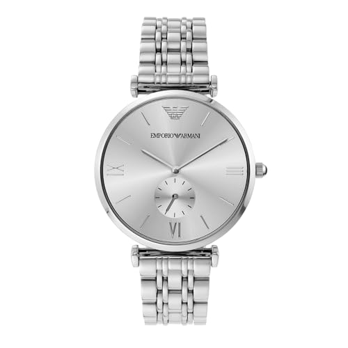 Emporio Armani Uhr für Herren , Quarzwerk, 40mm Silbernes Edelstahlgehäuse mit Edelstahlarmband, AR1819 von Emporio Armani