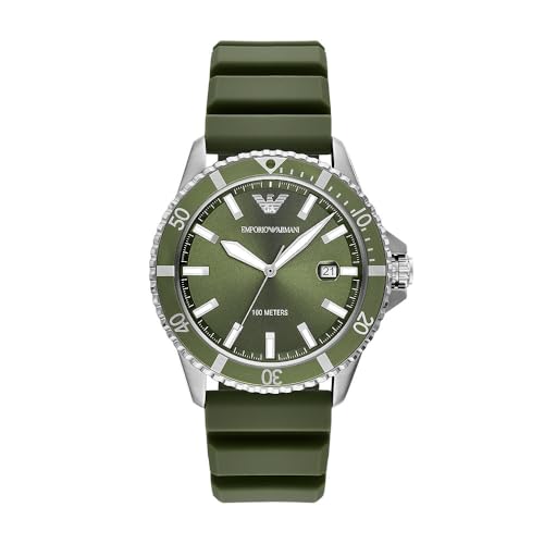 EMPORIO ARMANI Herren Analog Quarz Uhr mit Silikon Armband AR11638 von EMPORIO ARMANI