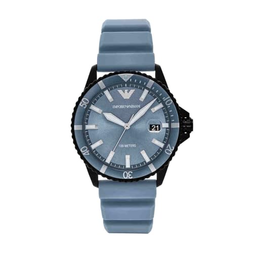 EMPORIO ARMANI Herren Analog Quarz Uhr mit Silikon Armband AR11685 von EMPORIO ARMANI