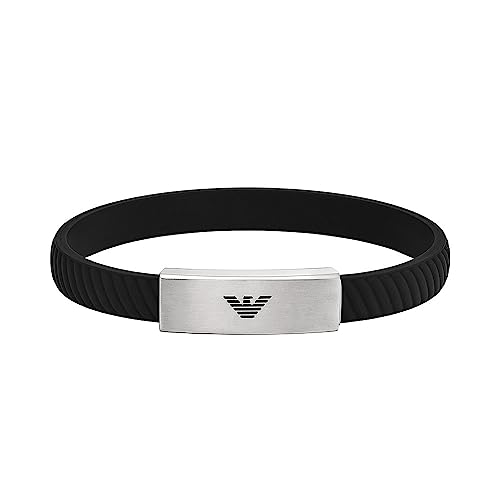 Emporio Armani Armband für Männer, Edelstahl-ID-Armband, Länge: 185-195mm, Breite: 30mm, Höhe: 9mm, EGS2996040 von Emporio Armani