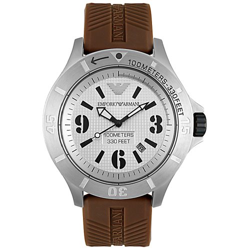Emporio Armani Herren-Armbanduhr AR0628 Sport Collection Edelstahl, Wite, Riemen von Emporio Armani
