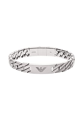 Emporio Armani Armband Für Männer Heritage, 18,50 Cm +/-1,00 Cm Silbernes Edelstahlarmband, EGS2435040 von Emporio Armani