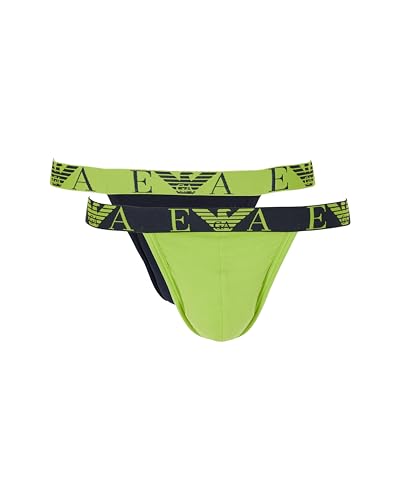 Emporio Armani Herren Bold Monogram 2-Pack Thong Tangahöschen, blau, XL von Emporio Armani
