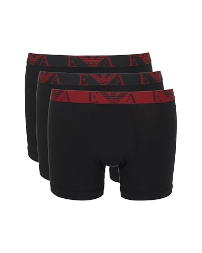 Emporio Armani Herren Bold Monogram 3-Pack Boxer Boxershorts, Schwarz, M von Emporio Armani