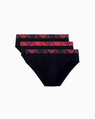 EMPORIO ARMANI Herren Bold Monogram 3-Pack Brief Slip, Schwarz, L (3er Pack) von EMPORIO ARMANI