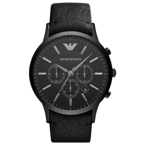 Emporio Armani Herren Chronograph Quarz Uhr mit Leder Armband AR2461 von EMPORIO ARMANI