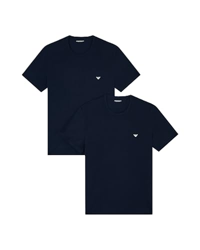 Emporio Armani Herren Core Logoband 2-Pack 2er-Pack T-Shirt mit Rundhalsausschnitt, Armani Blue/Armani Blue, M von Emporio Armani