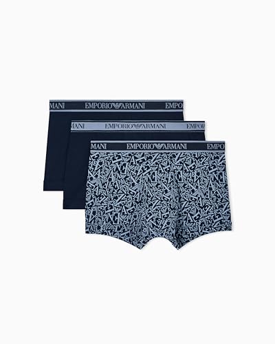 Emporio Armani Herren Core Logoband 3-Pack Trunk Badehose, blau, M von Emporio Armani