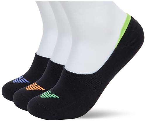 Emporio Armani Herren Eagle Logo 3-Pack Footie Socks, Black/Black/Black, S-M (3er Pack) von Emporio Armani