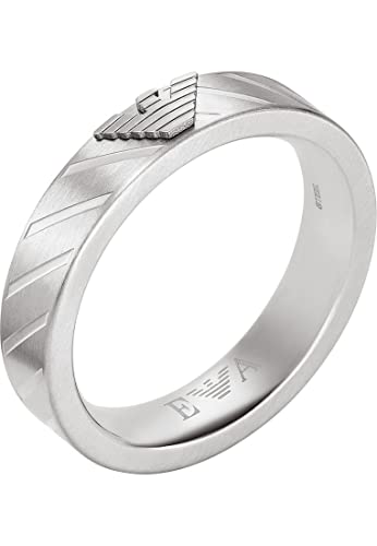 Emporio Armani Ring Für Männer Essential, Länge: 26mm, Breite: 26mm Silberner Edelstahlring, EGS2924040 von Emporio Armani