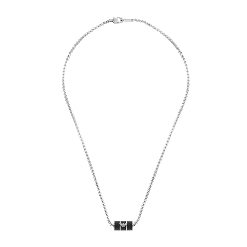 Emporio Armani Halskette Für Männer Essential, Länge: 525mm, Breite: 18mm Silberne Edelstahl-Halskette, EGS2919040 von Emporio Armani