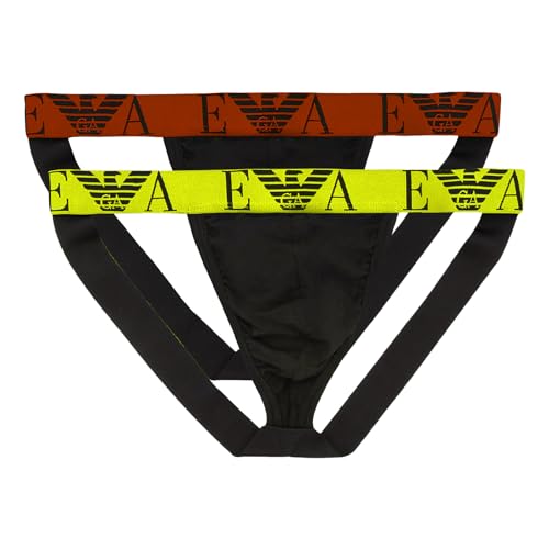 Emporio Armani Herren Emporio Armani Men's 2-pack Bold Monogram Jockstrap Jock Strap, Black/Black, L EU von Emporio Armani