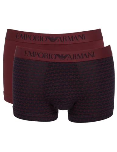 Emporio Armani Herren Emporio Armani Men's 2-pack Classic Pattern Mix Trunks, Flowers Print/Burgundy, S EU von Emporio Armani