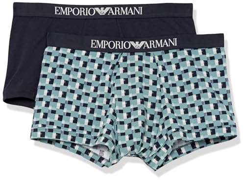 Emporio Armani Herren Emporio Armani Men's 2-pack Classic Pattern Mix Trunks, Print Artic/Marine, L EU von Emporio Armani