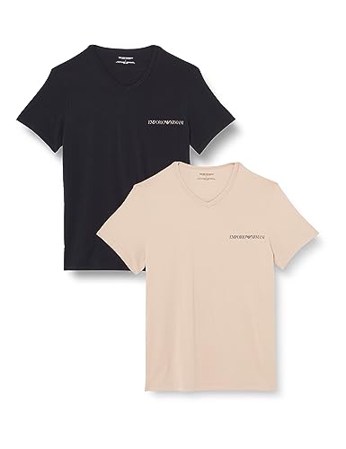 Emporio Armani Herren Emporio Armani Men's 2-pack Core Logoband T-shirt T Shirt, Rope/Marine, M EU von Emporio Armani